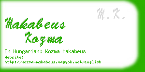 makabeus kozma business card